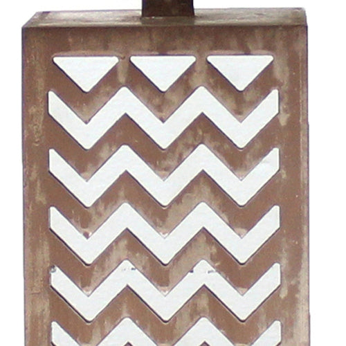 6 x 6 x 27.5 Tan Metal Mirror - Table Lamp