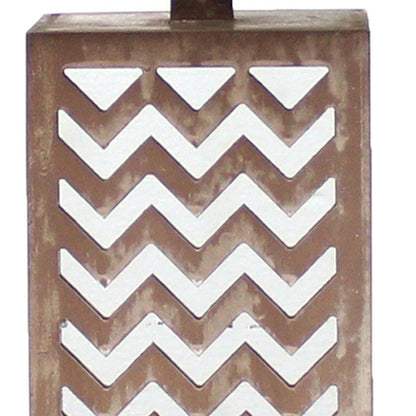 6 x 6 x 27.5 Tan Metal Mirror - Table Lamp