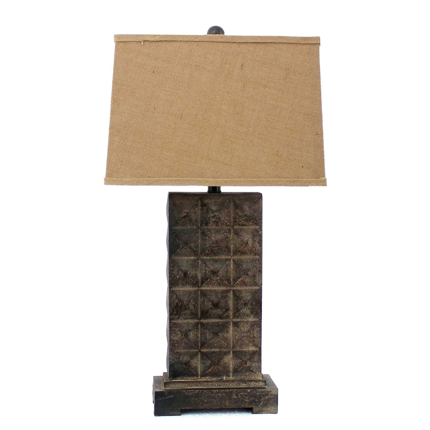 4.75 x 9.5 x 29.5 Brown Vintage With Metal Pedestal - Table Lamp