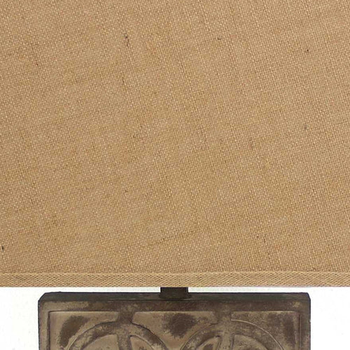 4.75 x 11.75 x 24.75 Brown Vintage with Khaki Linen Shade - Table Lamp