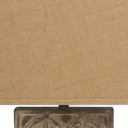 4.75 x 11.75 x 24.75 Brown Vintage with Khaki Linen Shade - Table Lamp