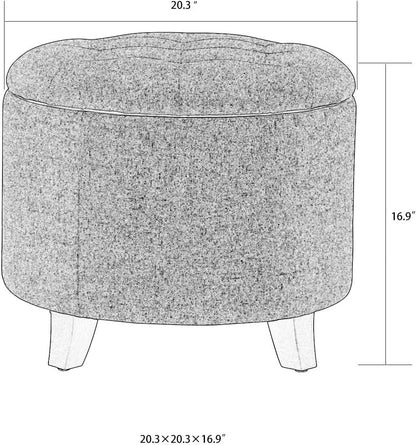 Gray Fabric round Ottoman by Designs4Comfort