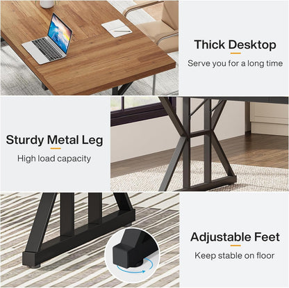 70.8-Inch Executive Desk, Large Computer Office Desk Workstation,