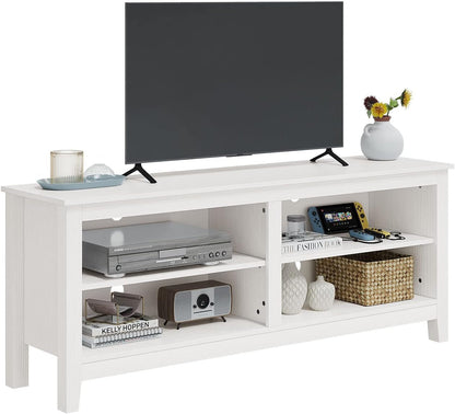 White 4 Cubby TV Stand for 60 Inch TV