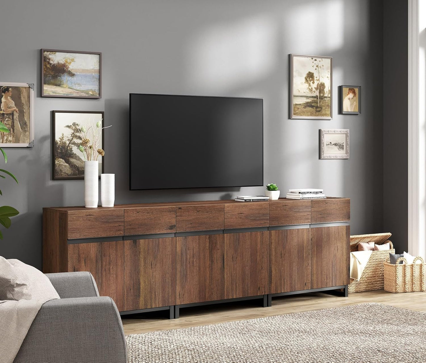 Modern TV Stand for Tvs up to 100 Inch, 3 in 1 Entertainment Center TV