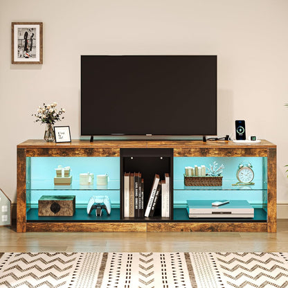 LED TV Stand W/Power Outlets for Tvs up to 55/60 Inch, Gaming