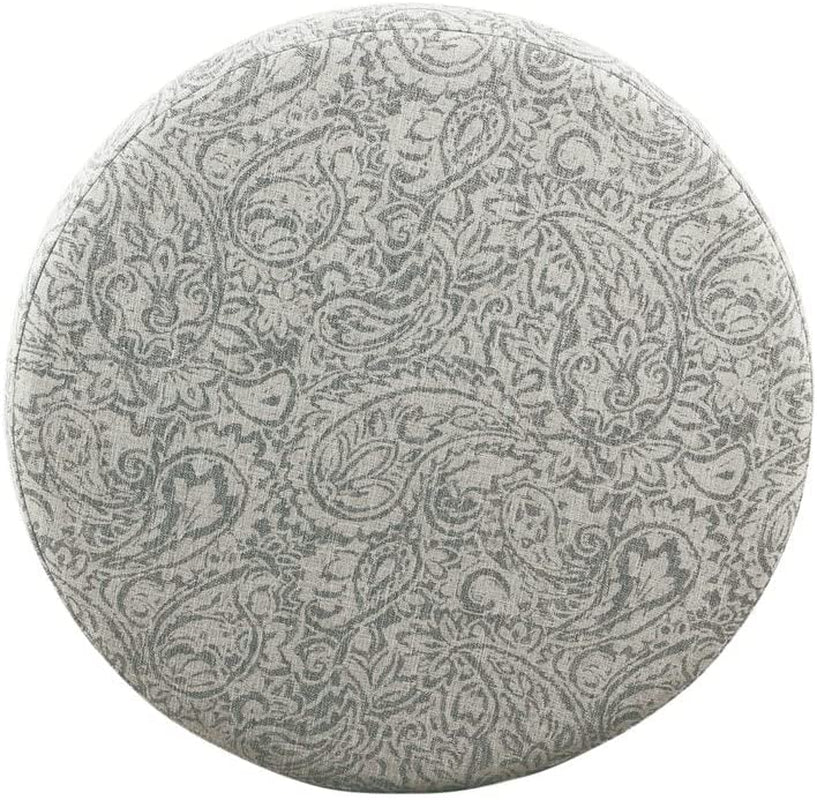 Gray Floral Storage Ottoman for Home Decor
