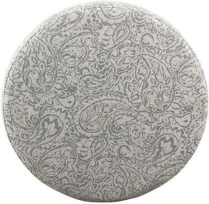 Gray Floral Storage Ottoman for Home Decor