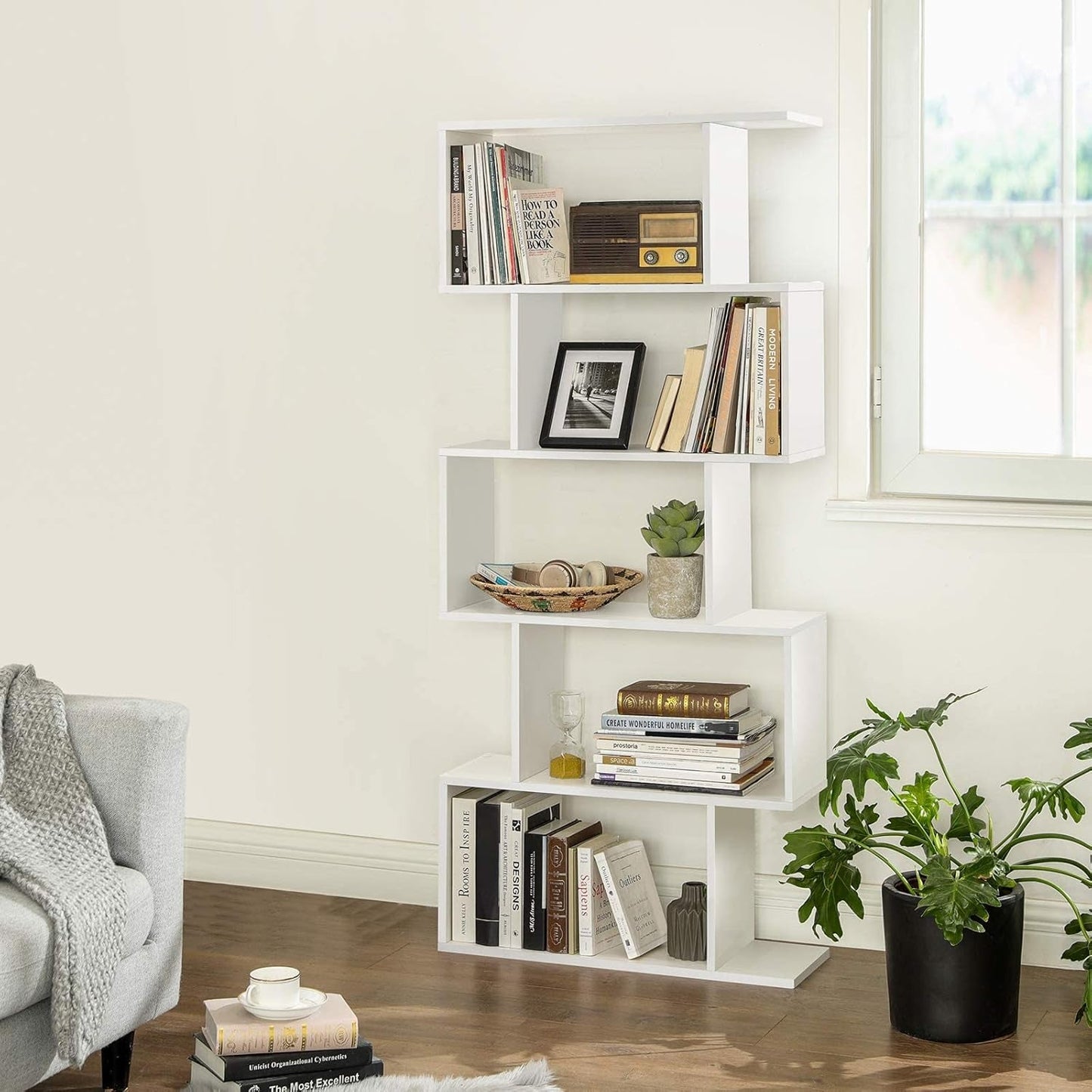 Tree-Shaped Bookcase with 13 Shelves and 5-Tier Freestanding