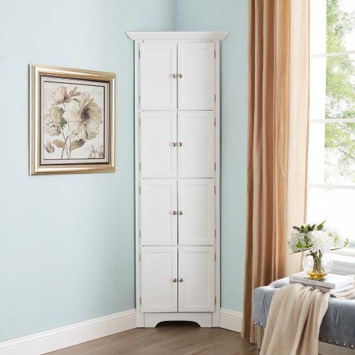 High Storage Cabinet With Door And 4 Shelves, Suitable For Living