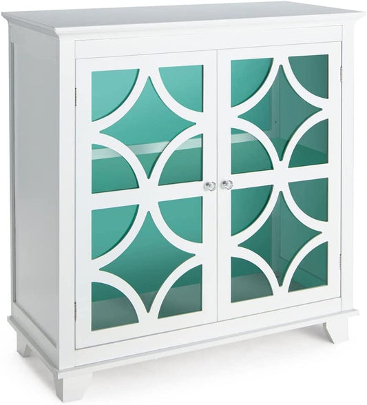 FEER Kitchen Storage Cabinet Buffet Sideboard with Glass Doors and