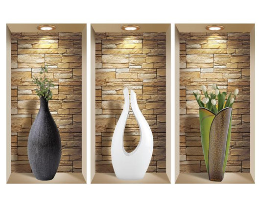 3D Niche Wall Art Decals - Set Of 3 | Easy To Apply, Stunning