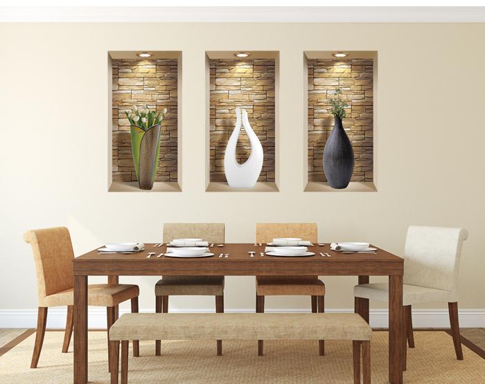3D Niche Wall Art Decals - Set Of 3 | Easy To Apply, Stunning