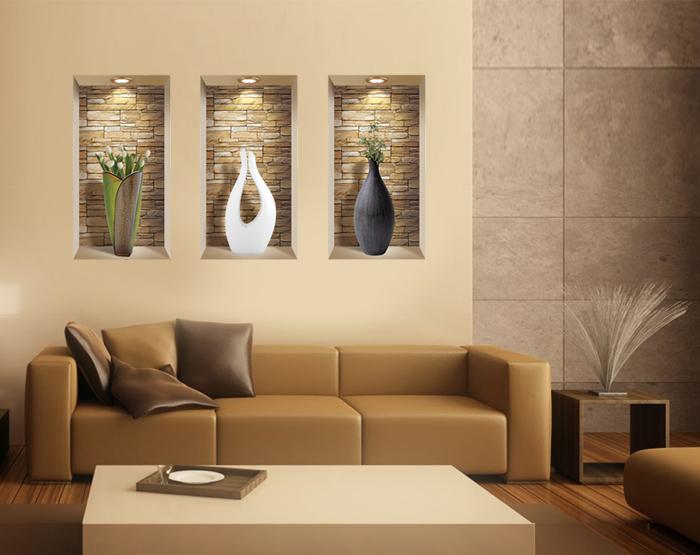 3D Niche Wall Art Decals - Set Of 3 | Easy To Apply, Stunning