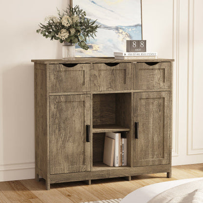 Storage Cabinets,Wooden Floor Cabinet,with Drawers And Shelves Storage