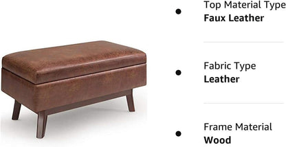 Mid Century Modern Coffee Table with Storage Ottoman