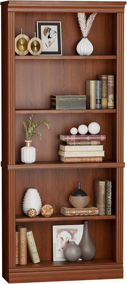 Bookcase Bookshelves, 5-Shelf Tall Bookcase 72" Wood Open Display