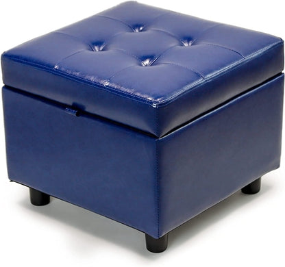 Luxury Leather Storage Ottoman Foot Rest Cube