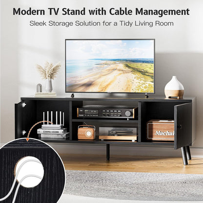 TV Stand for 55-60 Inch TV, Entertainment Center Console Table with