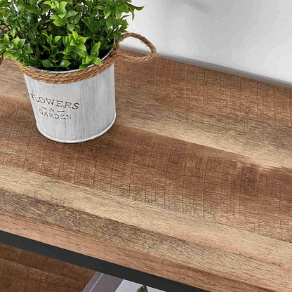 Rustic Wood Console Table with 3 Shelves