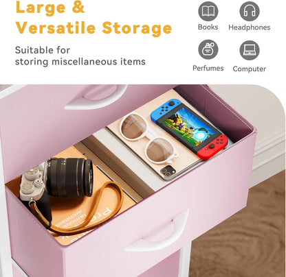 Storage Drawer with 4 Drawers - Fabric Dressers for Kids, Dresser for