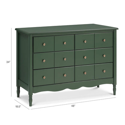 Liberty 6-Drawer Assembled Dresser in Forest Green | 2 Sets of Knobs