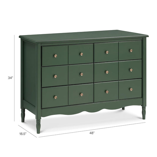 Liberty 6-Drawer Assembled Dresser in Forest Green | 2 Sets of Knobs