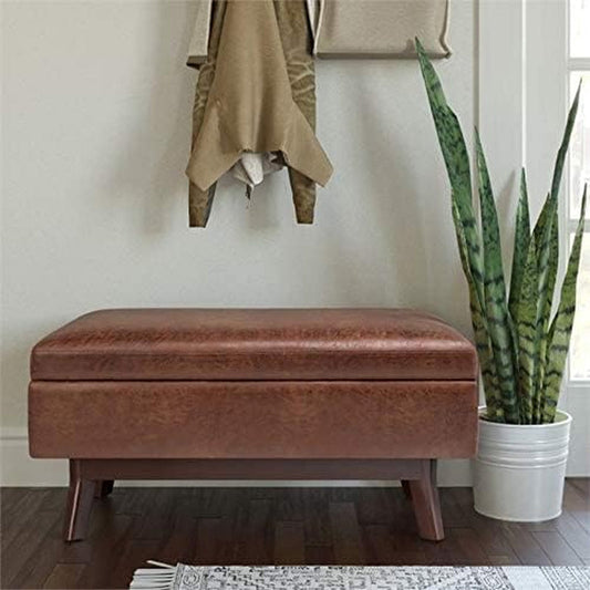 Mid Century Modern Coffee Table with Storage Ottoman
