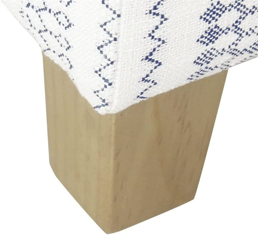Blue Stripe Ottoman with Storage for Home Decor