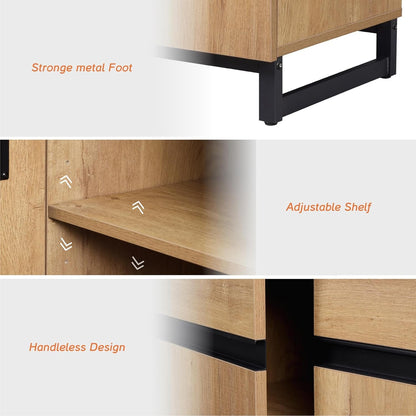 Modern TV Stand for Tvs up to 110 Inch, 3 in 1 Wood Entertainment