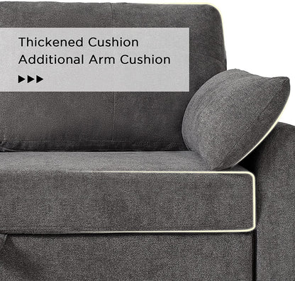 Gray Sectional Sleeper Sofa with Storage Chaise