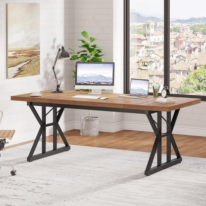 70.8-Inch Executive Desk, Large Computer Office Desk Workstation,
