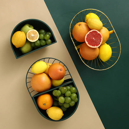 Metal Hollowed Out Fruit Vegetable Snack Tray Bowl Basket