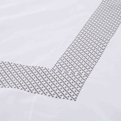 Gray and White Queen 100% Cotton 200 Thread Count Washable Duvet Cover