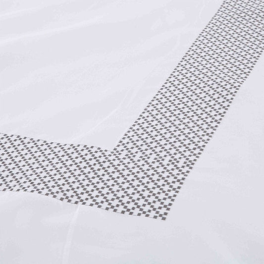 Gray and White Queen 100% Cotton 200 Thread Count Washable Duvet Cover