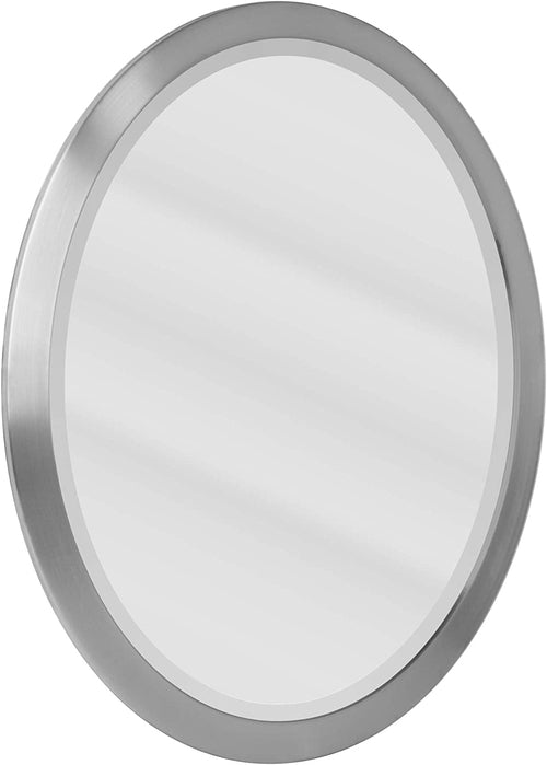 Head West Brushed Nickel Stainless Steel Oval Framed Beveled Accent