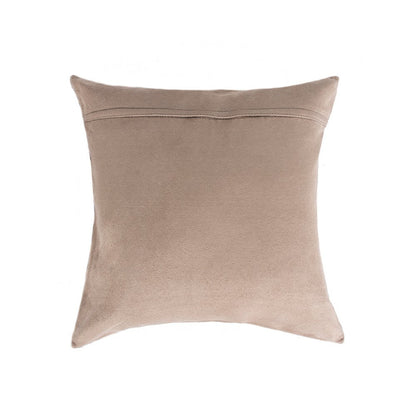 Set of Two 18" Natural and Gold Striped Cowhide Throw Pillows with