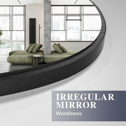 Large Irregular Asymmetrical Wall Mirror Black Bathroom Vanity
