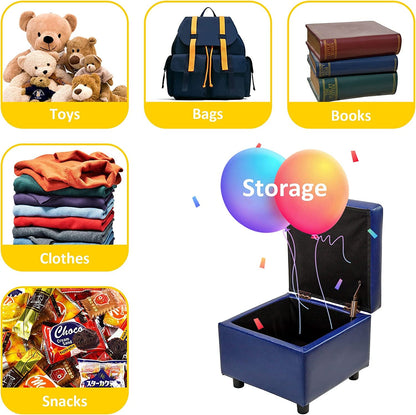 Luxury Leather Storage Ottoman Foot Rest Cube