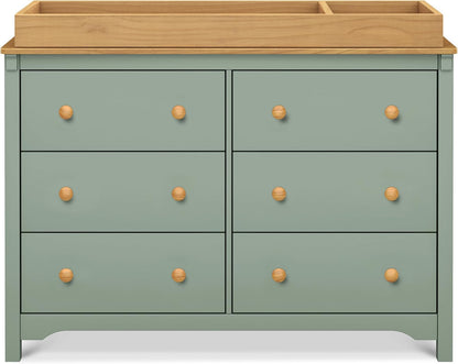 Shea 6-Drawer Dresser in Light Sage and Honey, GREENGUARD Gold