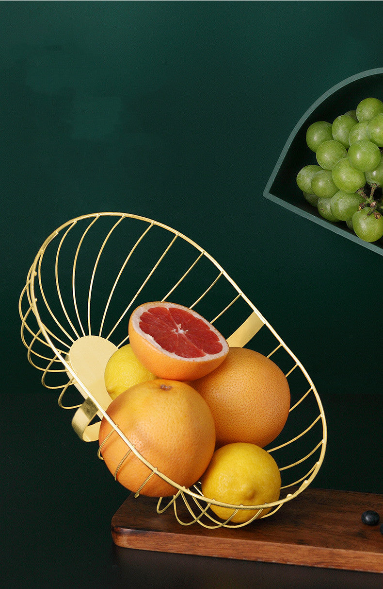 Metal Hollowed Out Fruit Vegetable Snack Tray Bowl Basket