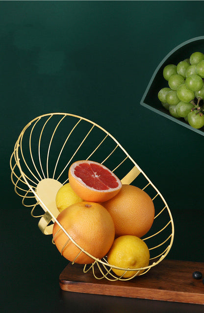 Metal Hollowed Out Fruit Vegetable Snack Tray Bowl Basket