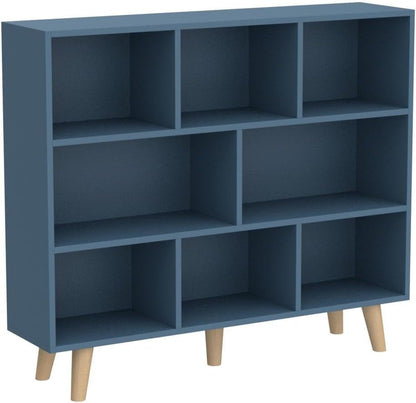Wooden Open Shelf Bookcase - 3-Tier Floorstanding Display Cabinet Rack