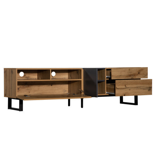Modern TV Stand For 80'' TV With Double Storage Space, Media Console