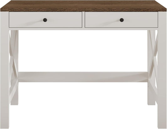 Farmhouse Desk 39" Computer Desk with Drawers, Small Study Writing