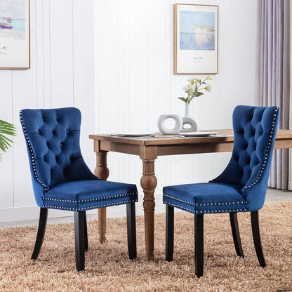 Tufted Dining Chairs Set of 4, Velvet Upholstered Dining Chairs with