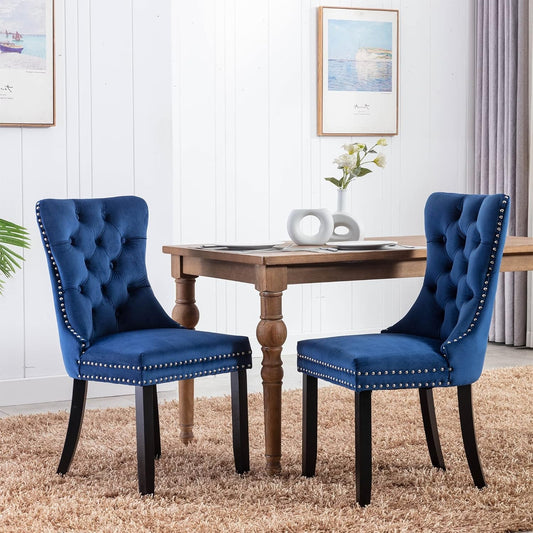 Tufted Dining Chairs Set of 4, Velvet Upholstered Dining Chairs with