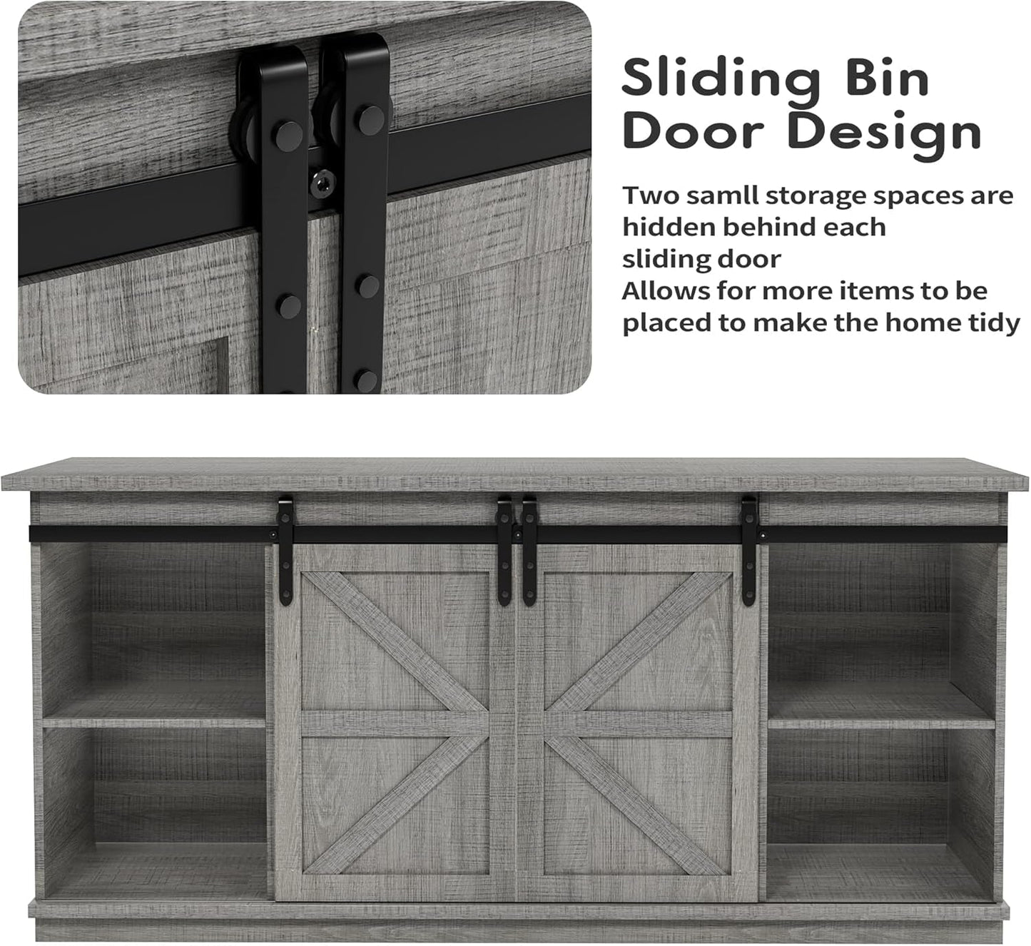 TV Stand for 65 Inch TV, Entertainment Center with Storage Cabinets