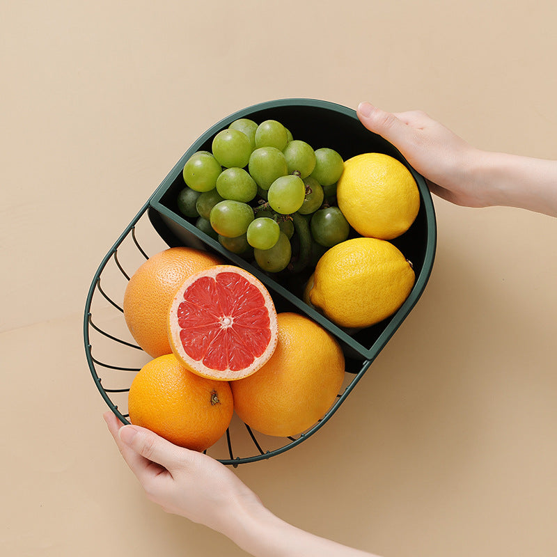 Metal Hollowed Out Fruit Vegetable Snack Tray Bowl Basket