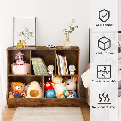 Kids Bookshelf, Bookcase Footboard, Toy Storage Cubby, 35.4" L